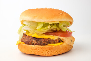 Hamburger on white background