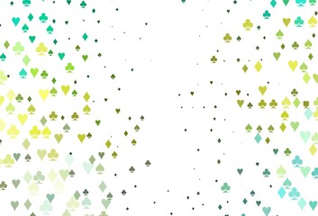 Light Green, Yellow vector pattern with symbol of cards.