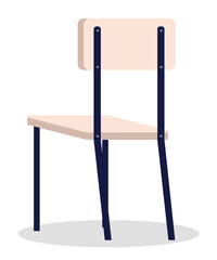 Isolated chair with back at white background. Modern stylish furniture for home or office. Cozy place for rest, sitting, seat. Comfortable wooden armchair icon. Vector illustration, flat style