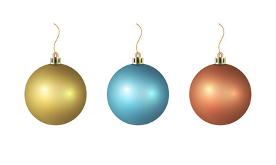shiny christmas ball ornaments, merry christmas decorations. realistic christmas ball vector design