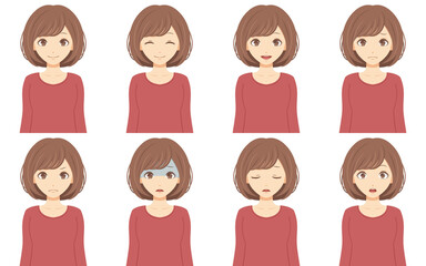 女性の表情セット