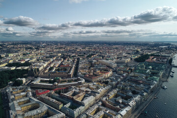 Obraz premium Aerial Townscape of Saint Petersburg City. Central District