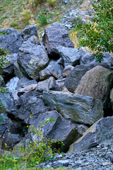 Huge rocks on a hiking trail
