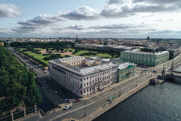 Aerial Townscape of Saint Petersburg City. Central District