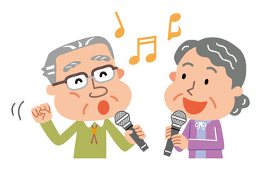 カラオケ　高齢者　デュエット　