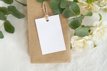 Thank you gift tag mockup for wedding, bridal shower, rustic wedding favor tag, rectangle 2x3