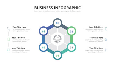 Vector infographic design template Business concept with 6 steps.