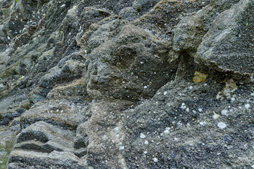 Rock formations in geological layers
