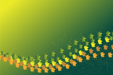 Autumn frame with colorful leaves. Leaf pattern background. Vector illustration for  webpages.  Eps 10.