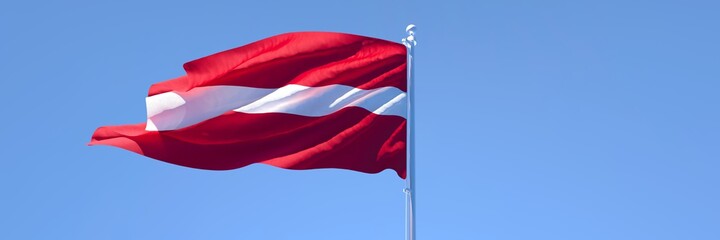 3D rendering of the national flag of Latvia waving in the wind