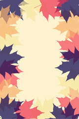 Autumn frame with colorful leaves. Leaf pattern background. Vector illustration for  webpages.  Eps 10.