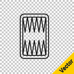 Black line Backgammon board icon isolated on transparent background. Vector.
