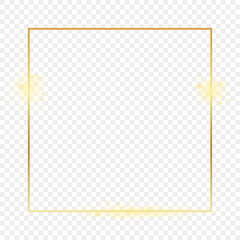 Gold glowing square frame