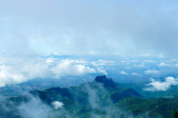 clouds over the mountains