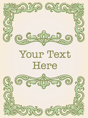 ビンテージ、アンティークな装飾フレーム、エレメント。ベクター素材