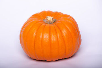 beautiful pumpkin on a white background. Top view