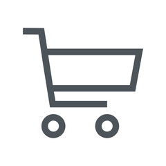Mobile app shopping cart icon. Vector flat design illustration