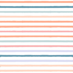 Seamless stripe Pattern, Hand drawn stripes modern vector background. Girly brush stroke, grunge paint lines, watercolor illustration