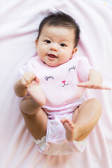 cute and adorable asian baby portrait close up