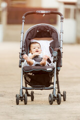 cute and adorable asian baby portrait close up