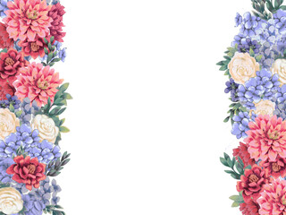 Floral border for design save the date cards, invitations, posters