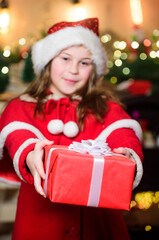 Find presents online. For Santa. Santa little girl. New year party. Little girl in red hat. Holiday shopping. Christmas time. New year shopping. New year holiady. Happy new year. Gift shopping