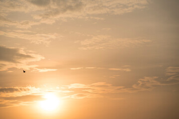 Fototapeta na wymiar sunset sky background, retro filter