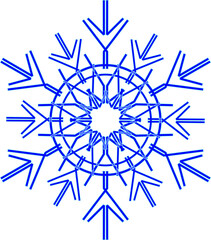 winter Snowflake isolated on white background. Vector illustration.