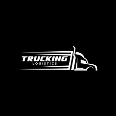 Truck silhouette abstract logo template vector © Microtext
