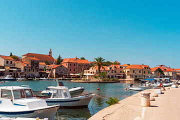 Village Vrboska on the north coast of the island of Hvar in Dalmatia, Croatia