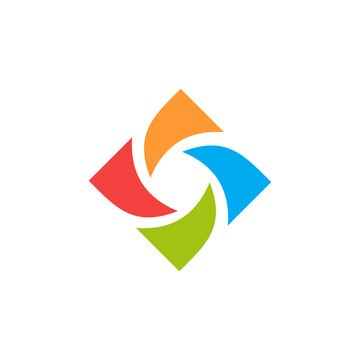 creative color spin shutter icon logo design