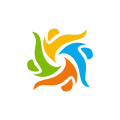 creative color spin shutter icon logo design