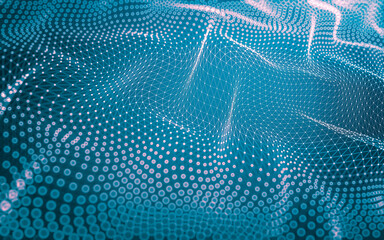 Abstract background. Molecules technology with polygonal shapes, connecting dots and lines. Connection structure. Big data visualization.