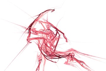 Abstract line shapes of romantic red color