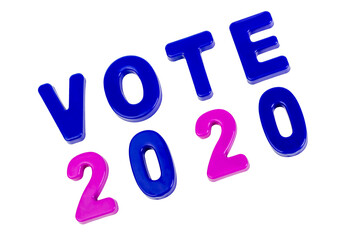 Text VOTE 2020 on a white background.