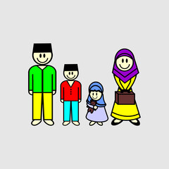 cartoon image of a family vector illustration