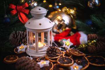 Christmas holiday background. Christmas toy.