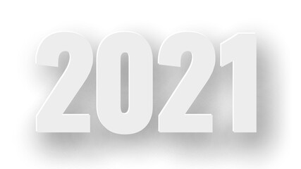 New Year 2021 white background. Vector illustration.