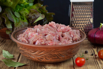 Fresh minced meat - ready to cook.