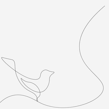 recommend clip art: Bird silhouette line drawing. Vector illustration