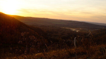 sunset in the mountains