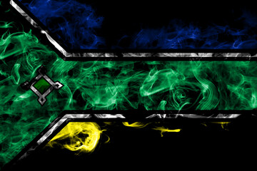 Brazil, Brazilian, Amapa smoke flag isolated on black background