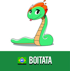 Fototapeta premium Boitata, illustration, folklore brazil art, folclore, Fantastic Creature of Brazilian, brasil