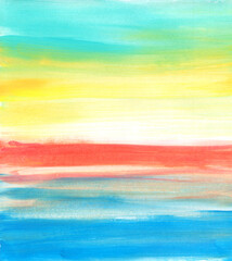Abstract fantasy background - sunset sky, acrylic paibting