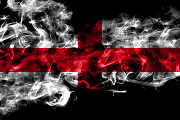 England, English smoke flag isolated on black background