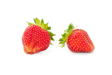 Two fresh red strawberry isolated