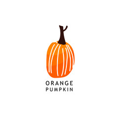 Trendy fall pumpkin logo vector icon. Minimal style