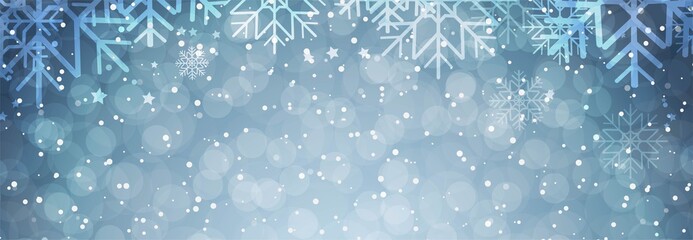 Blue winter background with snowflakes	