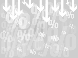 Percent on arrows gray background.