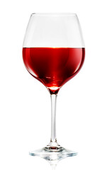 A glass of red wine. isolated on white background.